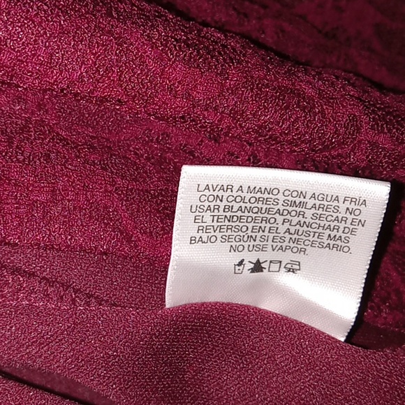 Laura Scott Lace Blouse, Burgundy, Size XL, Pre-owned - Picture 9 of 10